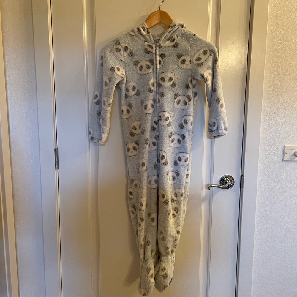 Panda Fluffy footed onesie/footies